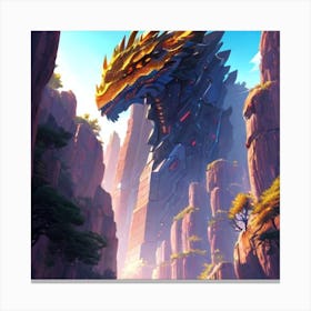 Dragon In The Mountains Canvas Print