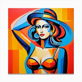 Abstract Bikini Woman Colorful Canvas Print