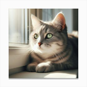 Cat By The Window Canvas Print