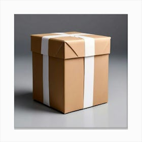 Mock Up Blank Box Parcel Cardboard Customizable Template Unprinted Clean Simple Minimalis (24) Canvas Print