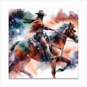 Watercolor Cowboy Painting Canvas Print