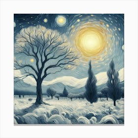 Starry Night at Winter Canvas Print