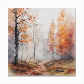 Foggy Forest Fall Landscape Canvas Print