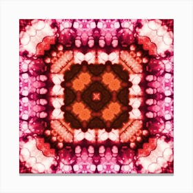 Pink Watercolor Flower Pattern Made Of Spots 7 Canvas Print