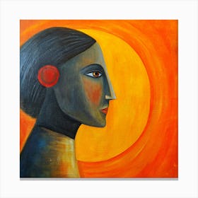 Woman In Front Of The Sun Canvas Print