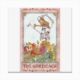 The Gardener Skeleton Tarot Card Canvas Print
