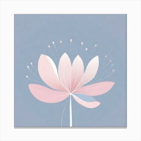 A White And Pink Flower In Minimalist Style Square Composition 703 Canvas Print