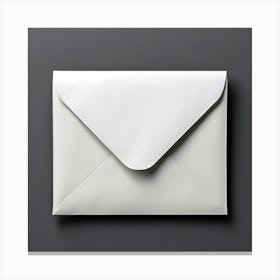 White Envelope On Grey Background Canvas Print