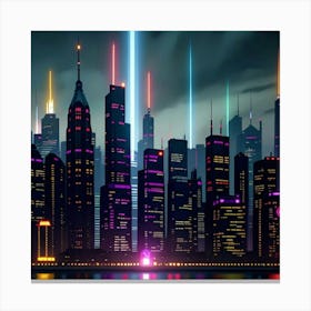 Skyline Radiance A Modern Urban Scene Canvas Print