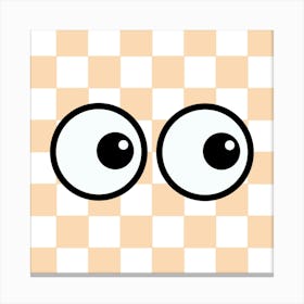 Checkerboard Eye Fuzzy Peach  Canvas Print