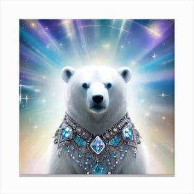 Polar Bear With Crystals Canvas Print