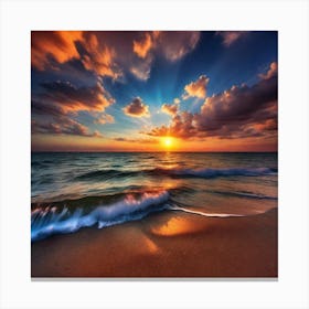 Sunset On The Beach 863 Canvas Print