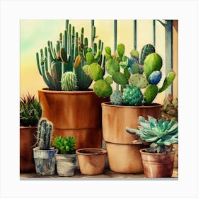 Cacti And Succulents 4 Canvas Print