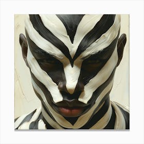 Man With Zebra Stripes Canvas Print