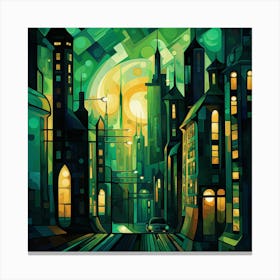 Cityscape At Night Canvas Print