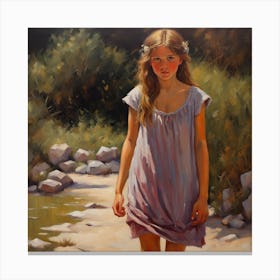 Girl In A Dress Canvas Print