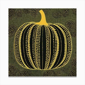 Yayoi Kusama Inspired Pumpkin Green 1 Canvas Print
