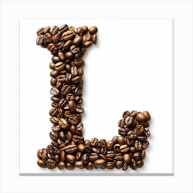 Letter L Made Of Coffee Beans Canvas Print