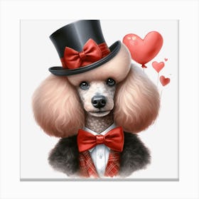 Valentine Poodle Canvas Print