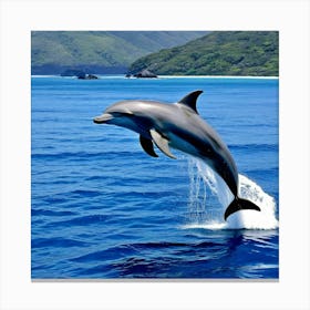 Dolphin Jumping Out Of The Water 3 Canvas Print