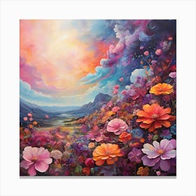 Leonardo Diffusion Xl A Fantasy Acrylic Painting Of Large Land 3 Transformed Canvas Print