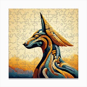 Abstract Puzzle Art Anubis Egypt Canvas Print