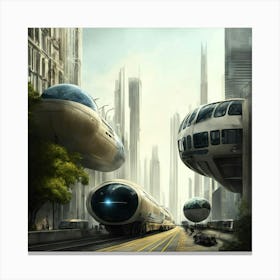 Futuristic Cityscape Canvas Print