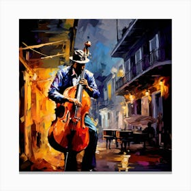 Cello Player In New Orleans Canvas Print