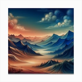 Abstract Mountain Landscape Canvas Print