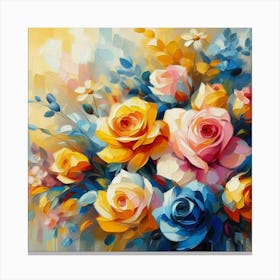 Colorful roses in sunset oil painting abstract painting art 8 Canvas Print