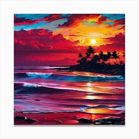 Sunset At The Beach 231 Canvas Print