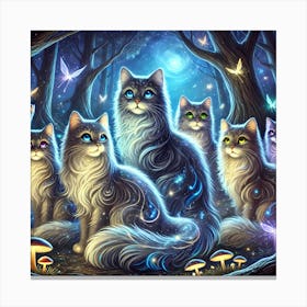 Cats In The Forest Canvas Print