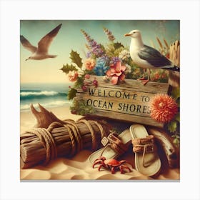 Welcome To Ocean Shores Canvas Print