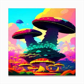 Psychedelic Mushrooms Canvas Print