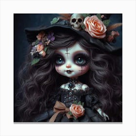 Halloween Witch Doll Canvas Print