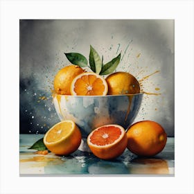 Oranges In A Bowl Canvas Print