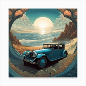 Car On The Beach Canvas Print