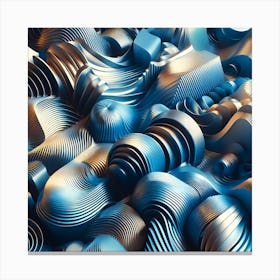 An Abstract Artwork Of Blue Aluminum Extrusion In A Warm Light. Canvas Print
