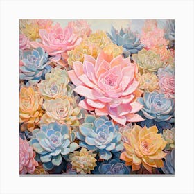 Pastel Succulents Canvas Print