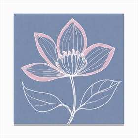 A White And Pink Flower In Minimalist Style Square Composition 383 Canvas Print