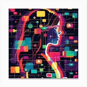 Social Media Girl Canvas Print