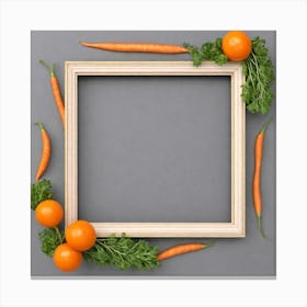 Picture Frame With Carrots Canvas Print