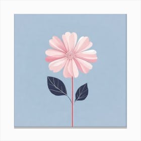 A White And Pink Flower In Minimalist Style Square Composition 624 Canvas Print