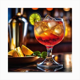 Cocktail On A Bar 3 Canvas Print