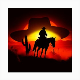 Cowboy Silhouette Canvas Print