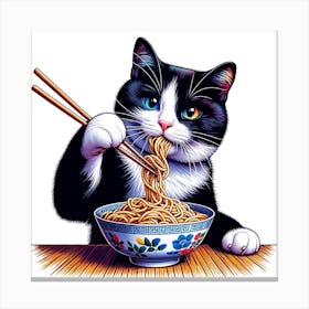 Culinary Delights of a Feline Gourmet Canvas Print