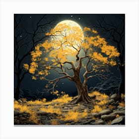 Full Moon Tree Canvas Print