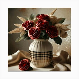 Roses In A Vase 3 Canvas Print