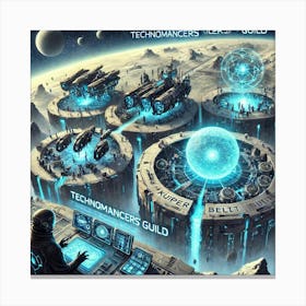 A Futuristic Sci Fi Scene Showcasing The Autonomou Canvas Print