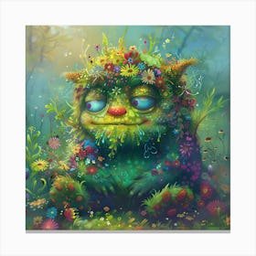 A Young Mythical Woodland Creature In The Forest Canvas Print